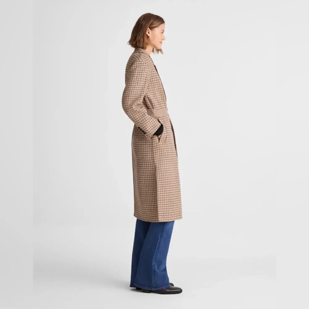 NWT Madewell XS Double-Faced Brushed Long Coat belted